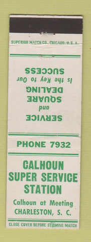 Matchbook Cover - Calhoun Super Service oil gas Charleston SC