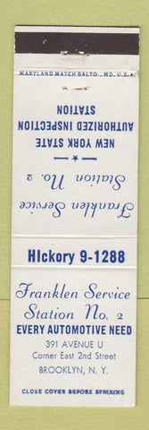 Matchbook Cover - Franklen oil gas Brooklyn NY