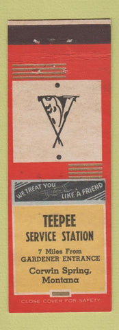 Matchbook Cover - Teepee Service oil gas Corwin Spring MT