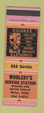 Matchbook Cover - Woolery's Service oil gas Notus ID