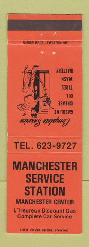 Matchbook Cover - Manchester Service oil gas Manchester Center NH