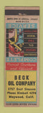 Matchbook Cover - Beck oil gas Maywood CA