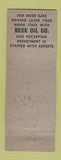 Matchbook Cover - Beck oil gas Maywood CA