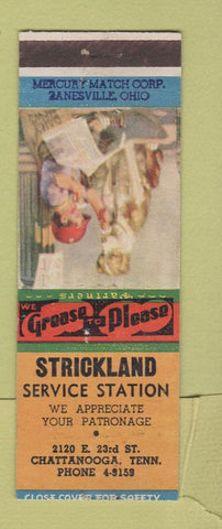 Matchbook Cover - Strickland Service oil gas Chattanooga TN