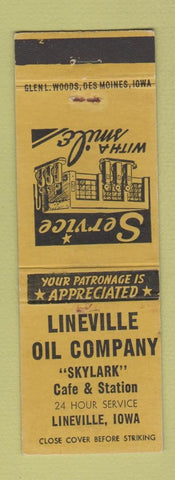 Matchbook Cover - Lineville Oil gas IA
