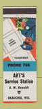 Matchbook Cover - Art's Service Okauchee WI oil gas