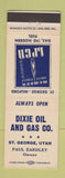 Matchbook Cover - Dixie oil gas St George UT LP