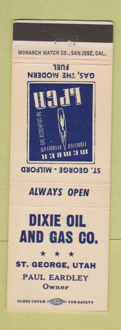 Matchbook Cover - Dixie oil gas St George UT LP