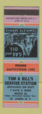 Matchbook Cover - Tom & Bill's Service oil gas St James NY