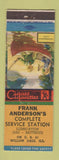 Matchbook Cover - Frank Anderson's Service oil gas Willow Dale GA