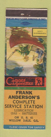 Matchbook Cover - Frank Anderson's Service oil gas Willow Dale GA