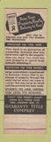 Matchbook Cover - Guaranty Title Company Hot Springs AR