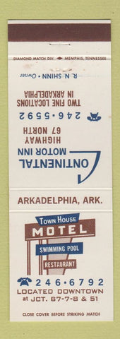 Matchbook Cover - Town House Motel Arkadelphia AR