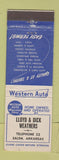 Matchbook Cover - Lloyd Dick Weathers Western Auto Parts Salem AR