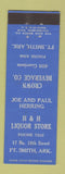 Matchbook Cover - H&H Liquor Store Crown Beverage Fort Smith AR