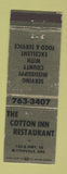 Matchbook Cover - Cotton Inn Restaurant Blytheville AR