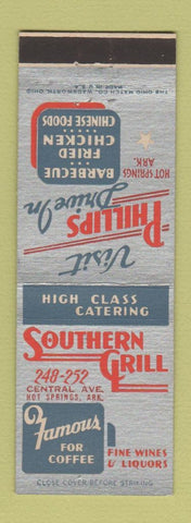 Matchbook Cover - Southern Grill Phillips Drive In Host Springs AR
