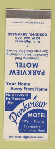 Matchbook Cover - Parkview Motel Corning AR