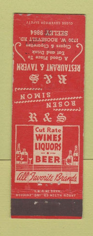 Matchbook Cover - R&S Restaurant Tavern Chicago IL ARROW