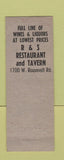 Matchbook Cover - R&S Restaurant Tavern Chicago IL ARROW