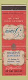 Matchbook Cover - Gruen Watches Simmon's Jewelers Beaumont TX