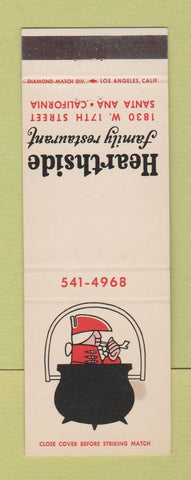 Matchbook Cover - Hearthside Family Restaurant Santa Ana CA