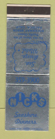 Matchbook Cover - Nicks Seashore Diners Pacifica CA