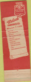 Matchbook Cover - Welsch Furnace Co St Louis MO