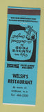 Matchbook Cover - Welsh's Restaurant Gorham NH