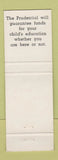 Matchbook Cover - Bill Dunkin Prudential Insurance Waco TX