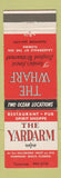 Matchbook Cover - Yardarm Restaurant The Wharf Fort Lauderdale Pompano Beach FL