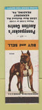 Matchbook Cover - Pennypacker's Auction Centre Reading PA Boxer Dog
