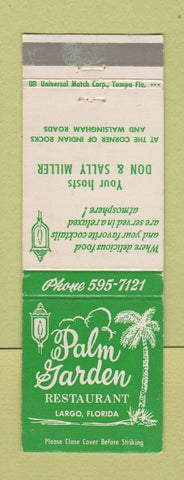 Matchbook Cover - Palm Garden Restaurant Largo FL