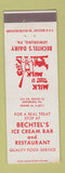Matchbook Cover - Bechtel's Ice Cream Bar Restaurant Dairy Lewisburg PA