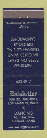 Matchbook Cover - Ratskeller German Restaurant Los Angeles CA