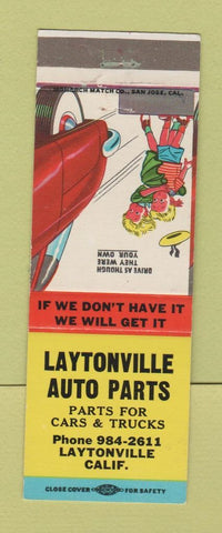 Matchbook Cover - Laytonville Auto Parts CA