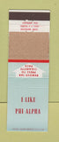 Matchbook Cover - Phi Alpha Fraternity