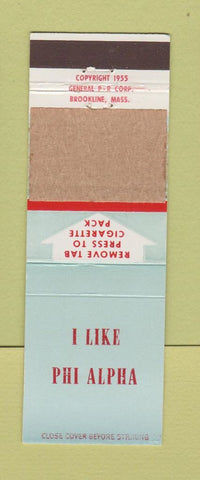 Matchbook Cover - Phi Alpha Fraternity