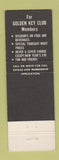 Matchbook Cover - Mr Nib's Golden Key Club Minneapolis MN restaurant