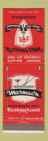 Matchbook Cover - Marmac's Restaurant Downey Lynwood CA