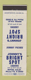 Matchbook Cover - Johnny's Bright Spot Liquors Ripn CA bar