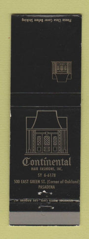 Matchbook Cover - Continental Hair Salon Pasadena CA