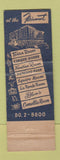 Matchbook Cover - Fairmont Hotel San Francisco CA