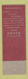 Matchbook Cover - Gruen Watches Hart's Lorain OH