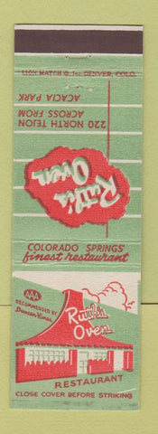 Matchbook Cover - Ruth's Oven Restaurant Colorado Springs