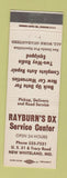 Matchbook Cover - Rayburn's DX oil gas New Whiteland IN