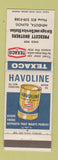 Matchbook Cover - Texaco oil gas Mendota IL Havoline