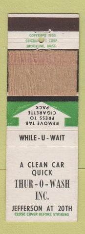 Matchbook Cover - Thur O Wash Car Wash