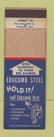 Matchbook Cover - Edgcomb Steel Milford Hartford Darien CT Springfield MA