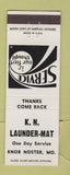Matchbook Cover - KN Launder Mat Knob Noster MO